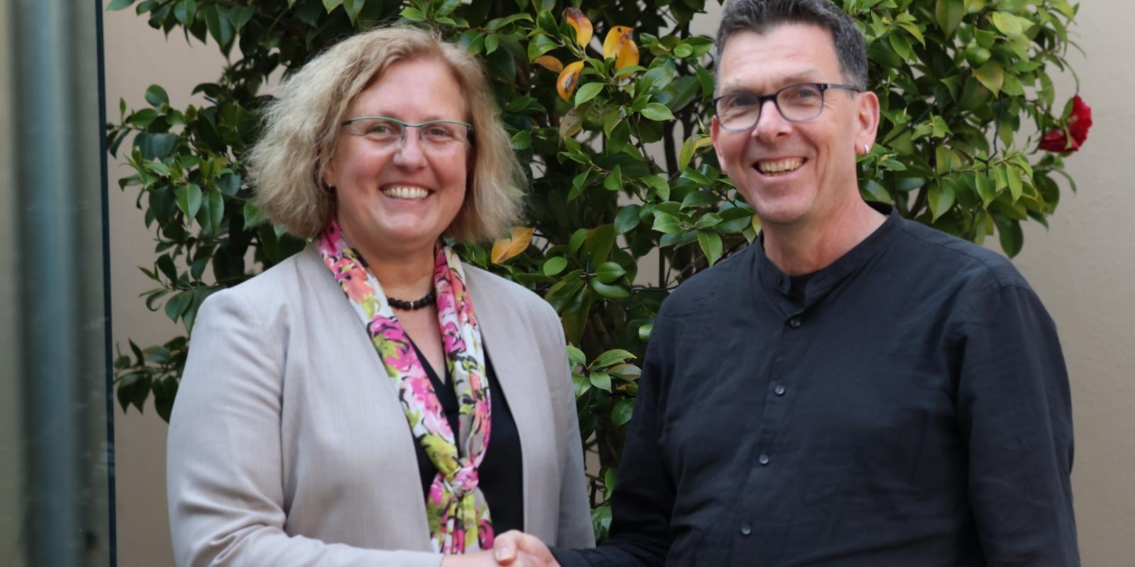 Geschäftsführerin Sabine Höring und Vorstandsvorsitzender Frank Gößmann